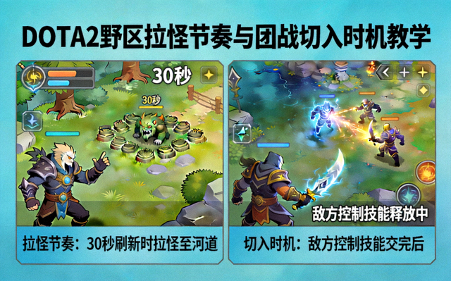 DOTA2野区拉怪节奏与团战切入时机教学画面